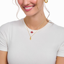 Thomas Sabo aranyozott női nyaklánc rózsa medállal