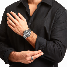 Thomas Sabo ezüst fekete férfi óra