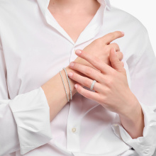 Gravírozható fehér köves Thomas Sabo női ezüst gyűrű