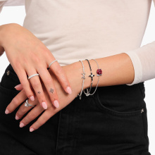 Thomas Sabo ezüst karkötő fekete cirkónia kereszttel
