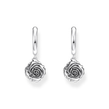 Thomas Sabo éjféli rózsa ezüst női karikás fülbevaló