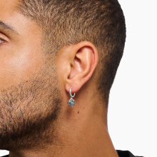 Thomas Sabo éjféli rózsa ezüst női karikás fülbevaló