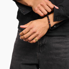 Thomas Sabo aranyozott széles gyűrű láncszemekkel