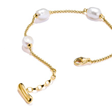 Thomas Sabo Natural Beauty aranyozott karkötő édesvízi gyöngyökkel