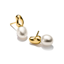 Thomas Sabo Natural Beauty aranyozott fülbevaló édesvízi gyönggyel 