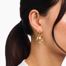 Thomas Sabo Natural Beauty aranyozott karika fülbevaló édesvízi gyönggyel 