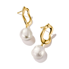 Thomas Sabo Natural Beauty aranyozott fülbevaló édesvízi gyönggyel