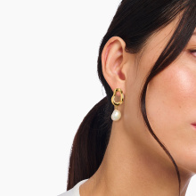 Thomas Sabo Natural Beauty aranyozott fülbevaló édesvízi gyönggyel
