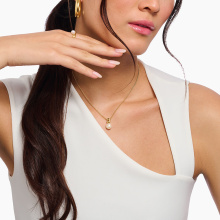 Thomas Sabo Natural Beauty aranyozott nyaklánc gyöngy medállal 