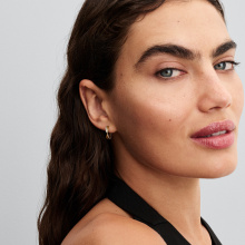 Pandora Organikus formájú, kéttónusú nyitott karika-fülbevaló