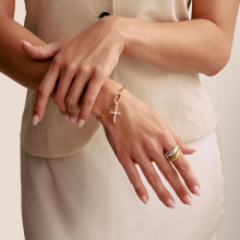 Thomas Sabo Ezüst connect medál kereszttel és kövekkel