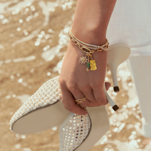 Thomas Sabo Aranyozott nap medál kövekkel