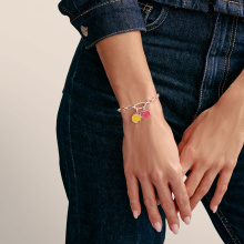 Thomas Sabo Connect SMILEYWORLD® rózsaszín kacsintó szív charm