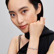 Pandora Kerek kapcsos szárny láncos karkötő