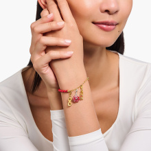 Thomas Sabo Piros rózsa tűzzománc ezüst charm