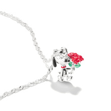 Thomas Sabo X PEANUTS ezüst Snoopy lánc rózsás medállal
