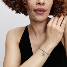 Pandora Opálfényű hópehely dupla függő charm