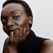 Pandora Organikus formájú szív kis méretű gyűrű