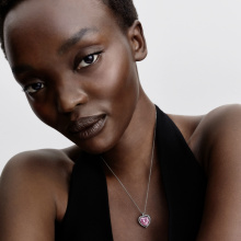 Pandora Rózsaszín glória szív collier nyaklánc