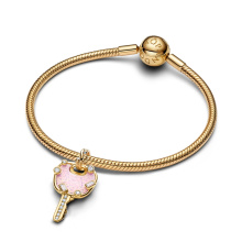 Pandora Opálos rózsaszín szeretet kulcs nagy méretű függő charm