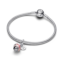 Pandora Kéttónusú nyíló virág függő charm