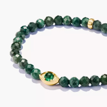 Thomas Sabo zöld gyöngyös aranyozott védelmező szem karkötő