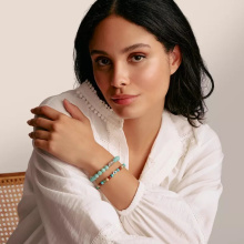Thomas Sabo amazonit gyöngyös karkötő ezüst dísszel 