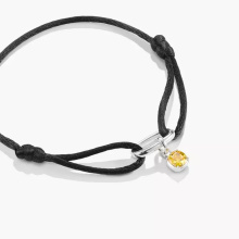 Thomas Sabo fekete textilkarkötő ezüst nyitható láncszemmel