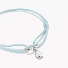 Thomas Sabo világoskék textilkarkötő ezüst nyitható láncszemmel