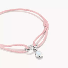 Thomas Sabo rózsaszín textilkarkötő ezüst nyitható láncszemmel