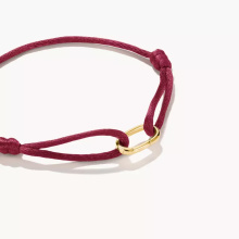 Thomas Sabo piros textilkarkötő aranyozott nyitható láncszemmel 