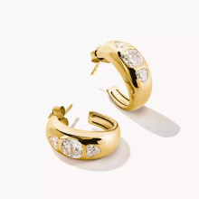 Thomas Sabo cirkónia köves aranyozott karika fülbevaló