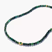 Thomas Sabo Elyndra zöld fazettált gyöngyös aranyozott védelmező szem nyaklánc 
