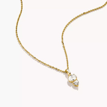 Thomas Sabo áttetsző ovális és szív cirkónia aranyozott nyaklánc