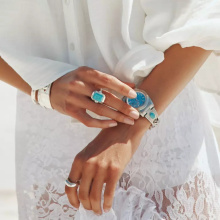 Thomas Sabo türkiz nyolccszög ezüst gyűrű