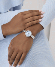 Guess Lovey ezüst-kék számlapos női karóra GW0655L4