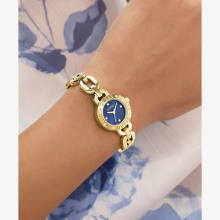 Guess Crystal Recycled Steel sárga arany színű női karóra GW1019L2