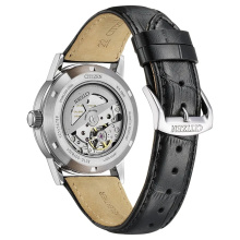 Citizen Automatic elegáns fekete bőrszíjas férfi karóra NJ0210-05E