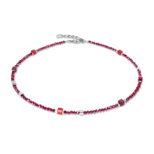 Coeur de Lion Joyful Colours Flex silver-red karkötő 4460/30-0317