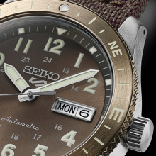Seiko 5 Sports Field New Design Automata barna színű férfi karóra HDB009K1