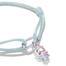 Thomas Sabo Hello Kitty világoskék textil karkötő connect medállal