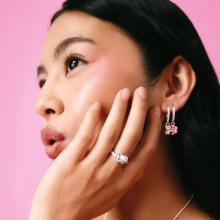 Thomas Sabo Hello Kitty fél pár fülbevaló fehér cirkóniával