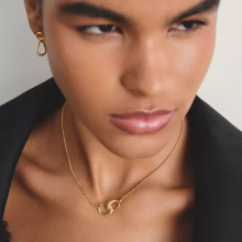 Thomas Sabo "Together" aranyozott nyaklánc fehér cirkóniával