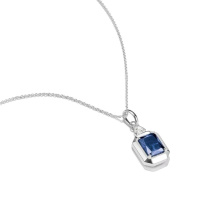 Thomas Sabo Ezüst nyaklánc kék nanokristállyal, nyolcszögletű csiszolásban