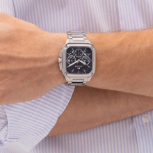 Tommy Hilfiger Herald szögletes ezüst színű férfi karóra TH1710758