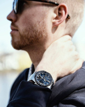 Casio Edifice kék-ezüst színű férfi karóra ECB-950DB-2AEF