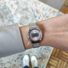 Casio Vintage Retro rózsaszín-ezüst színű női karóra LA700WEM-4AEF