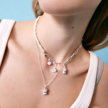 Thomas Sabo rózsaszín szív connect medál