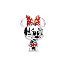 Pandora Moments Disney Minnie egér pöttyös ruha és masni ezüst charm