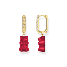 Thomas Sabo x HARIBO aranyozott piros gumimaci fél pár női fülbevaló